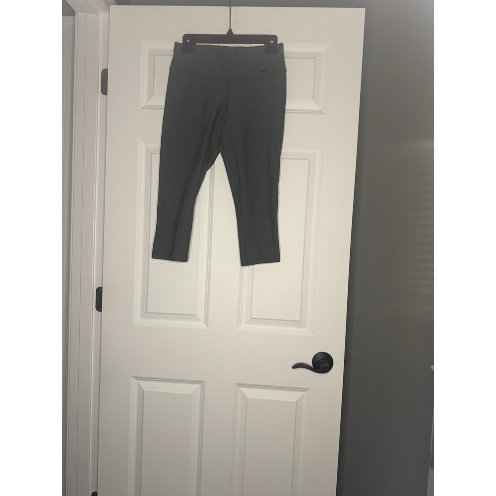 Nike Dri Fit Compression Cropped Workout Leggings Small Charcoal